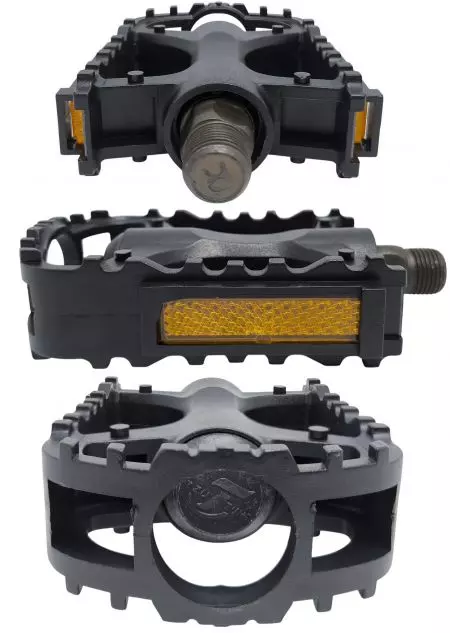 Pedały rowerowe plastikowe z odblaskami 274g - AWR0081