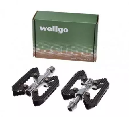 Pedały rowerowe Wellgo platformowe maszynowe 252g Czarne - AWR0091