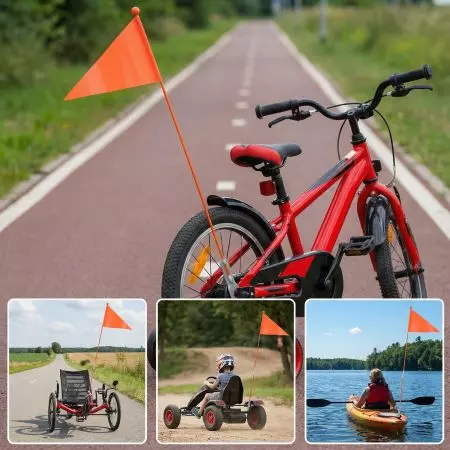 Chorągiewka flaga jaskrawa 150cm pomarańczowa