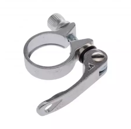 Obejma zacisk do sztycy 25.4 mm do ram 28.6mm szybkozamykacz srebrny