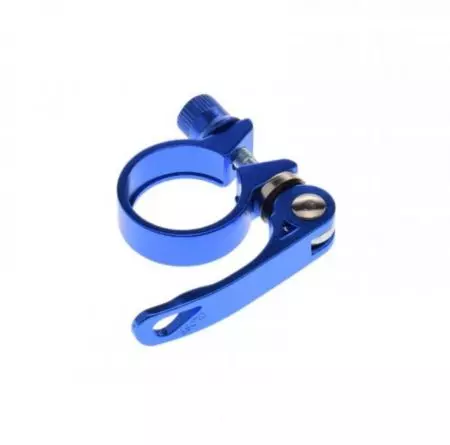 Obejma zacisk do sztycy 31.8mm dla ram 34.9mm szybkozamykacz niebieski