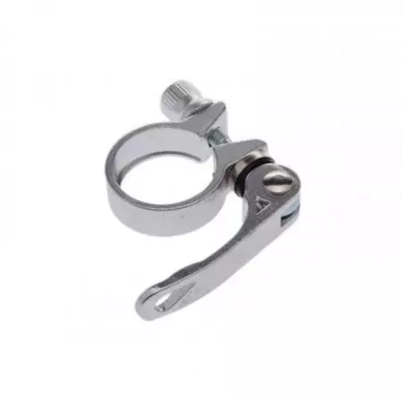 Obejma zacisk do sztycy 31.8mm dla ram 34.9mm szybkozamykacz srebrny