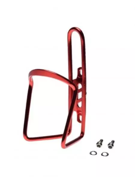 Koszyk na bidon rowerowy uchwyt aluminiowy czerwony