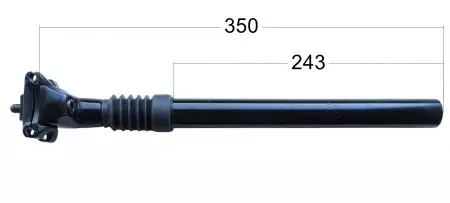 Sztyca podsiodłowa amortyzowana 27.2x350mm Czarna