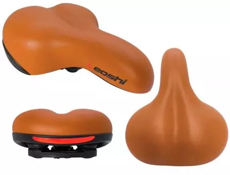 Siodełko rowerowe Leoshi 200mm elastomer brązowe - AWR2079BR