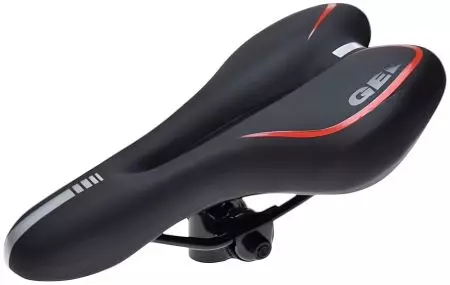 Siodełko rowerowe 160mm żelowe MTB czarno-czerwone - AWR2081