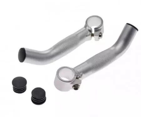 Rogi rowerowe kierownicy anatomiczne aluminiowe Srebrne - AWR2094S