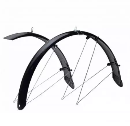 Błotniki rowerowe z chlapaczem 28" 48mm trekking czarne