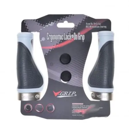 Chwyty kierownicy V-grip gripy kraton/żel przykręcane 133mm Białe