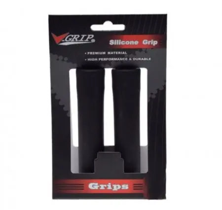 Chwyty kierownicy V-grip gripy silikonowe 130mm Czarne