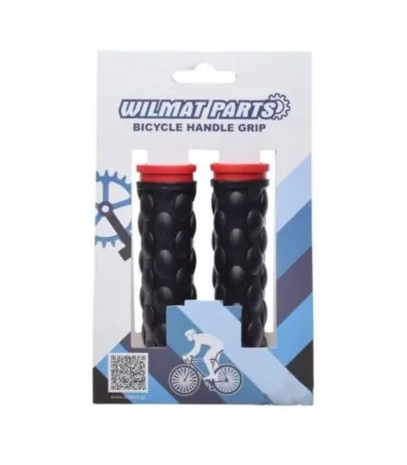 Chwyty kierownicy gripy gumowe 120mm Czarno-czerwone