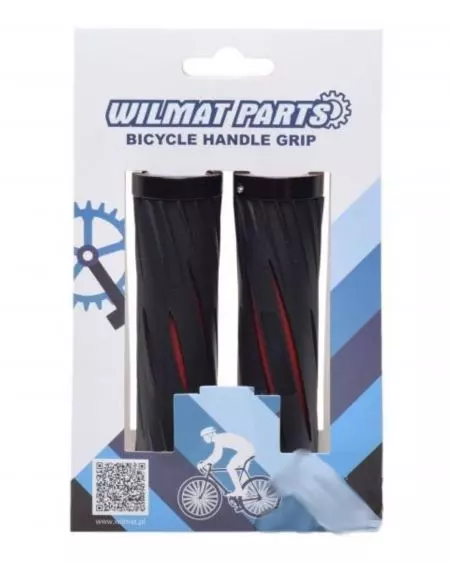 Chwyty kierownicy gripy gumowe przykręcane 120mm Czarno-czerwone