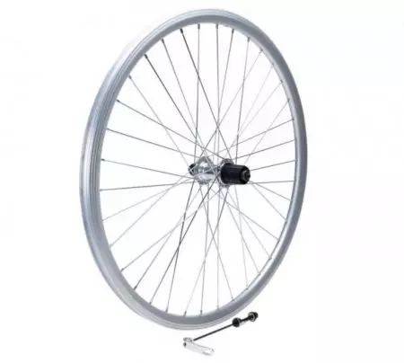 Koło rowerowe 26" tylne kaseta 7/8rz wzmacniane srebrne - AWR2624