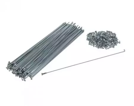 Szprychy rowerowe 246mm+ nypel 12mm 144szt Srebrne