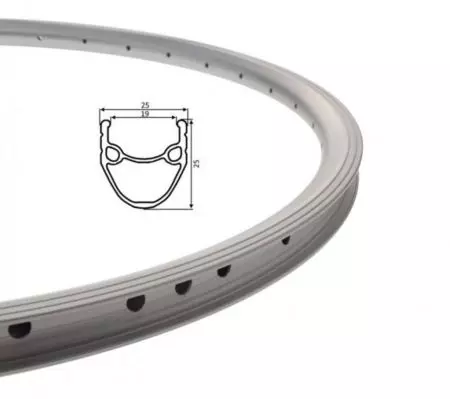 Obręcz rowerowa 26" 36H 19/25mm Srebna