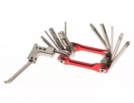 Multitool rowerowy narzędzie wielofunkcyjne 11w1 skuwacz Czerwony