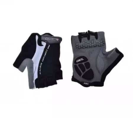 Rękawiczki rowerowe Leoshi z wkładką żelową czarno białe XL