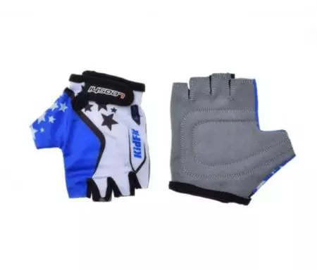 Rękawiczki rowerowe Leoshi dziecięce biało niebieskie 5XS