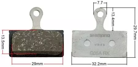Okładziny hamulca Shimano G05A żywiczne OEM - EBPG05ARXBS