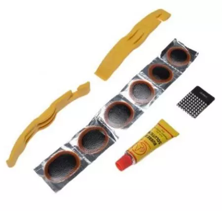 Zestaw naprawczy rowerowy klej łatki łyżki Żółty
