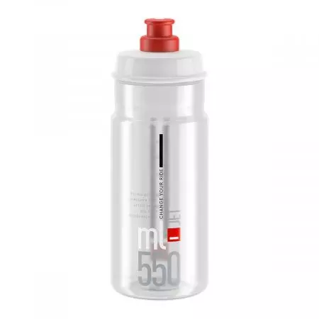 Bidon rowerowy Elite Jet clear czerwony 550ml - EL0190402