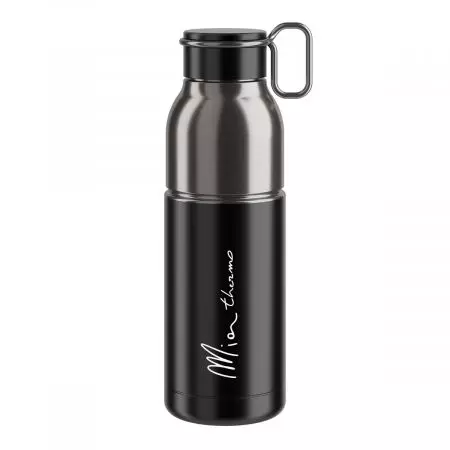 Bidon rowerowy Elite Mia Thermo czarno-srebrny 500ml - EL0200201