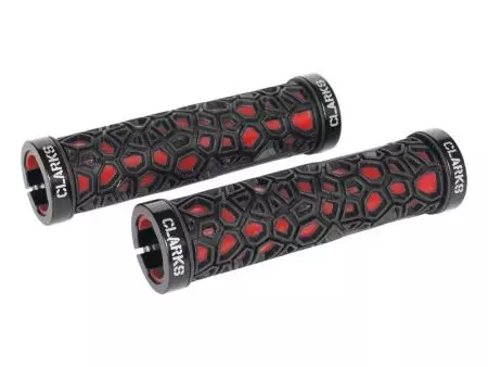 Chwyty rowerowe Clarks CLO-208 lock-on czarno-czerwone - CLA-CLO-208-BLACK-RED - CLA-CLO-208-BLACK-RED