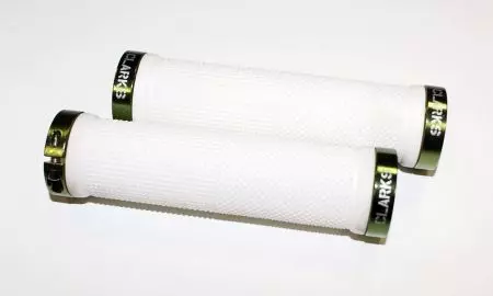 Chwyty rowerowe Clarks CLO-201 lock-on białe - CLA-CLO-201-ANO-W-GREEN - CLA-CLO-201-ANO-W-GREEN