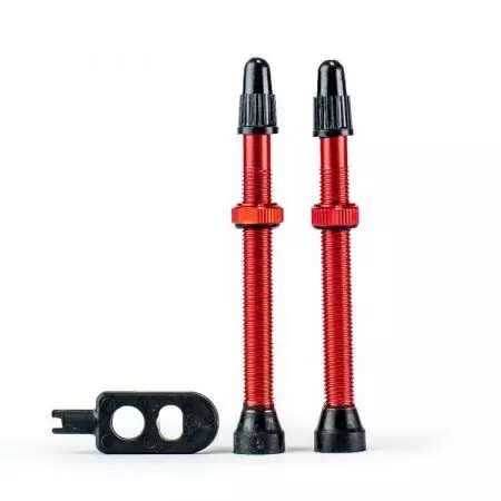 Zawory do opon bezdętkowych Trezado x2 czerwone 60mm - 17298