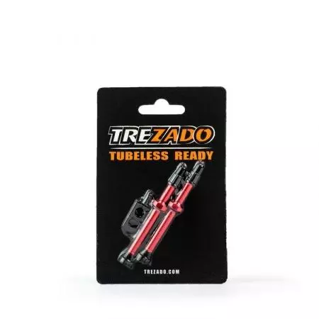 Zawory do opon bezdętkowych Trezado x2 czerwone 60mm - 17298