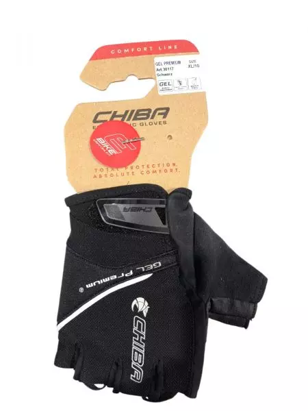Rękawiczki rowerowe Chiba Gel Premium XL czarne - 30117C-5