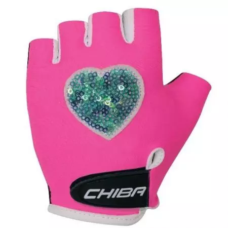 Rękawiczki rowerowe Chiba Cool Kids różowe serce XS - 3050518RS-1