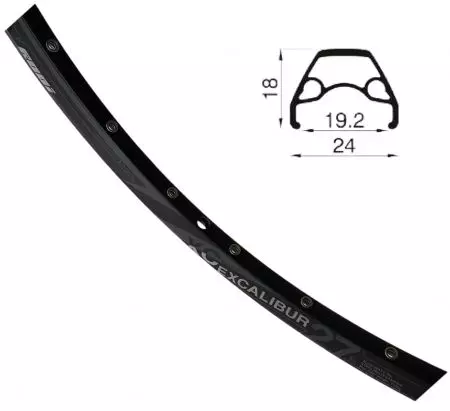 Obręcz Rodi Excalibur XC 27.5"x19 czarna 32H - RODI EXXC27BK