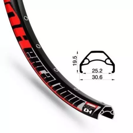 Obręcz rowerowa Rodi Excalibur DH 26" 559x25 czarna 36H - RODI EXDH26BK
