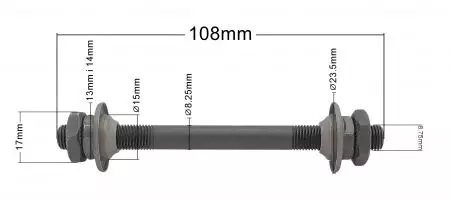 Oś piasty przód 9x108 JOYTECH CR-MO - JY-QRM9