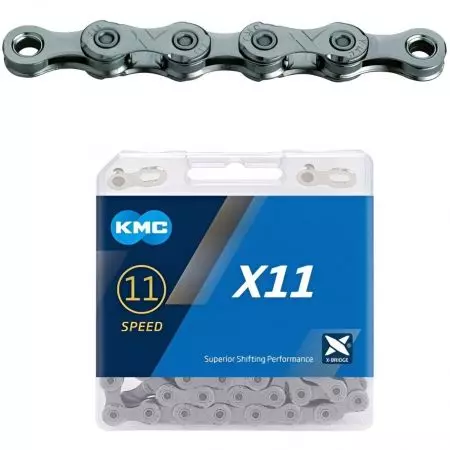 Łańcuch rowerowy KMC X11 118L szary - BX11GG118