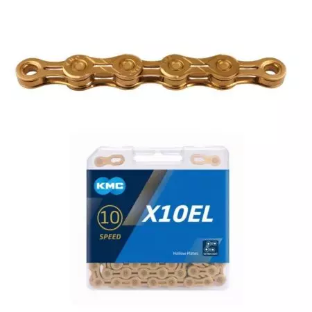 Łańcuch rowerowy KMC X10 EL 114L złoty - BX10ELT14 - BX10ELT14
