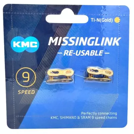Spinka do łańcucha rowerowego 9s KMC CL-566 złota 2szt - CL566R-TI-N