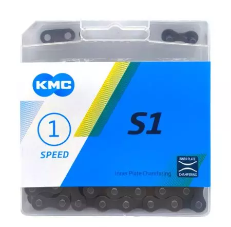 Łańcuch rowerowy 1s KMC S1 112L spinka brązowy - BS1WBR112