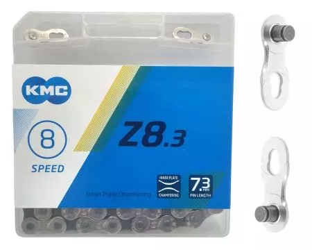 Łańcuch rowerowy KMC Z8.3 114L srebrno szary - BZ08NG114