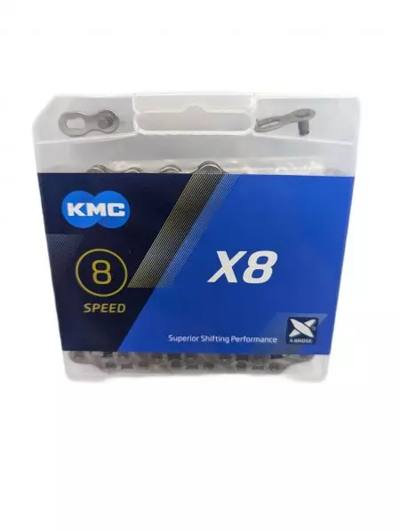 Łańcuch rowerowy KMC X8 116L srebrno szary - WPX8NG116