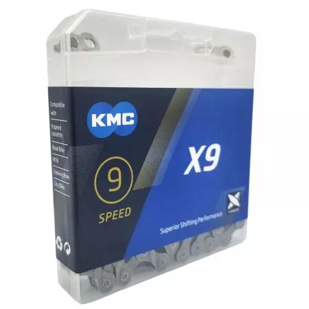Łańcuch rowerowy KMC X9 114L szary - BX09GG114