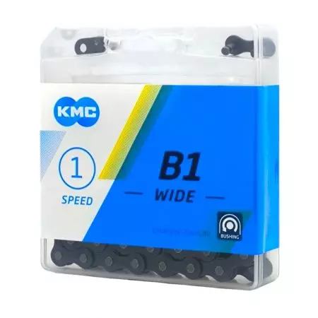 Łańcuch rowerowy KMC B1 112L czarny BOX spinka - BB1WB0112