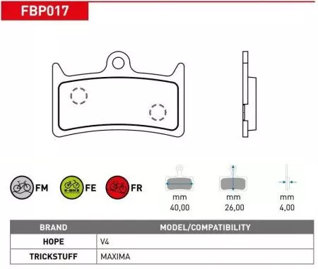 Okładziny locki hamulcowe rowerowe Ferodo allround półmetaliczne FBP017FM V4 MAXIM - FBP017FM