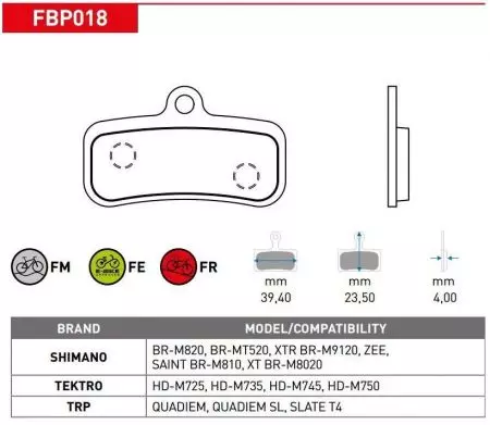 Okładziny hamulcowe rowerowe Ferodo allround półmetaliczne FBP018FM M745 SAINT - FBP018FM