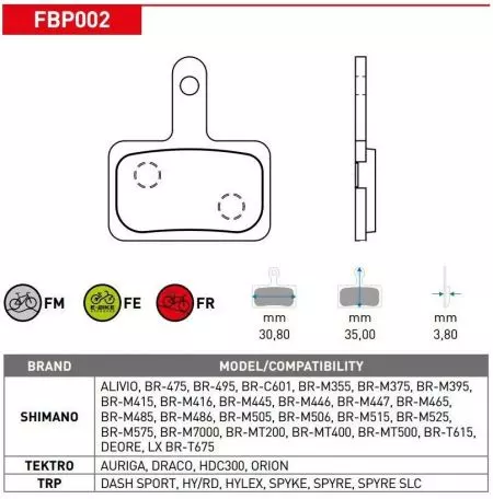 Okładziny hamulcowe rowerowe Ferodo E-bike półmetaliczne FBP002FE AURIGA DRACO - FBP002FE