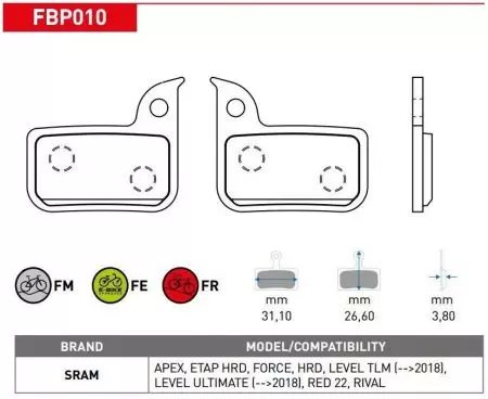 Okładziny hamulcowe rowerowe Ferodo E-bike półmetaliczne FBP010FE APEX ETAP 22 - FBP010FE