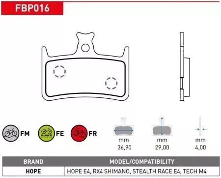 Okładziny hamulcowe rowerowe Ferodo E-bike półmetaliczne FBP016FE E4 RX4 M4 - FBP016FE