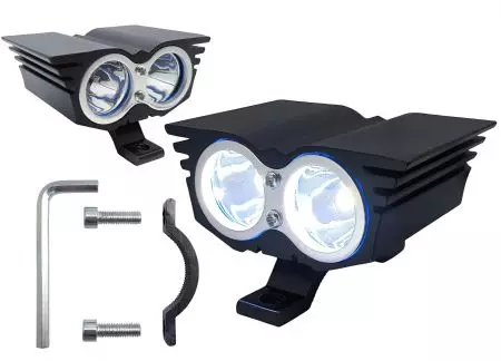 Lampka rowerowa przednia 2xLED 12V-80V 3000lm e-bike hulajnoga elektryczna - AWR1177