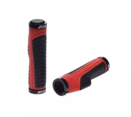 Chwyty kierownicy gripy ergonomiczne przykręcane 133mm czarno-czerwone - AWR2207